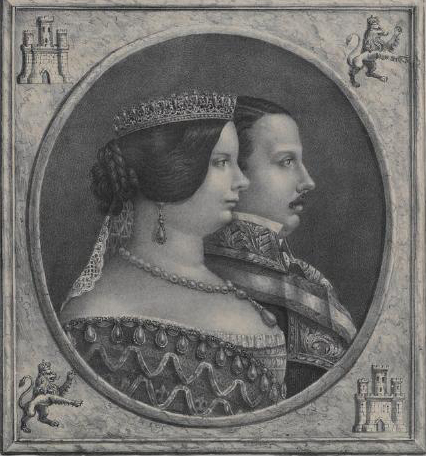 Retrato de Isabel II y Francisco de Asís