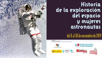 cartel exposición del espacio y mujeres astronautas
