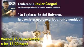Cartel de la conferencia la exploración del Universo