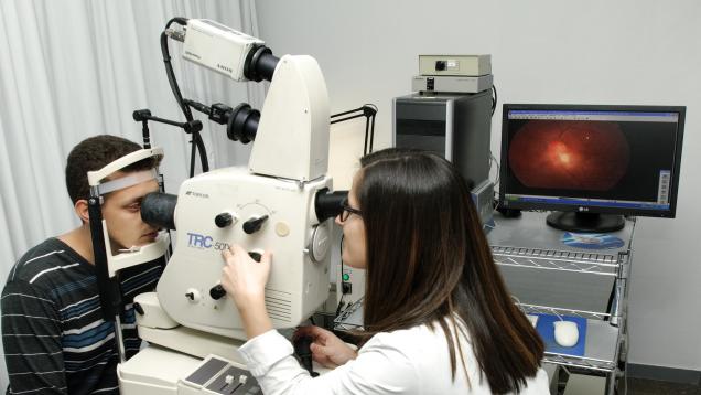 prueba de oftalmología