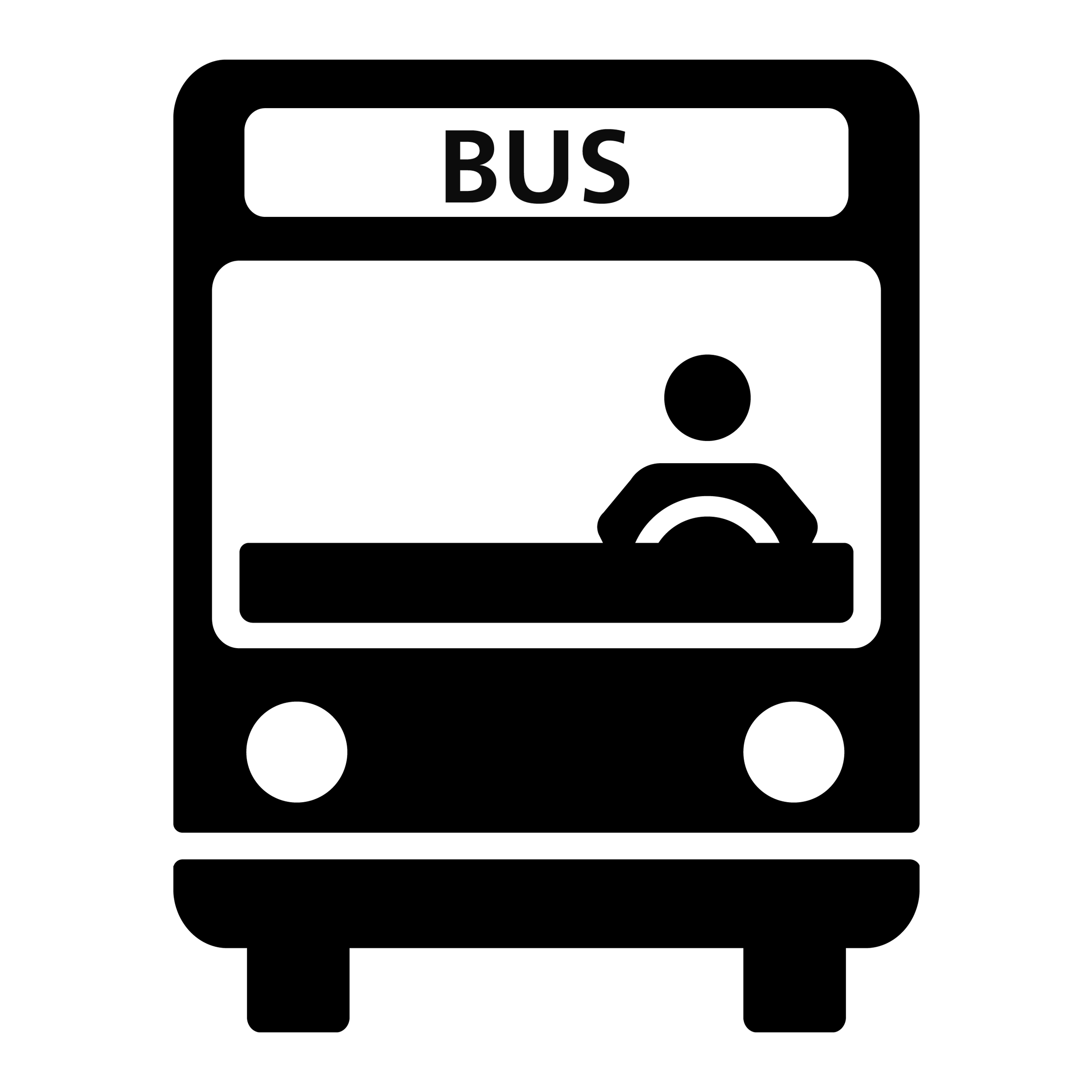 Dibujo de un autobús en blanco y negro