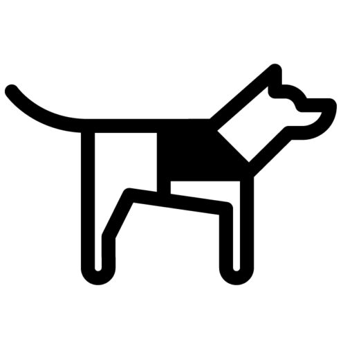 Dibujo de un perro que es de terapia para acompañar a personas con discapacidad visual o cognitiva
