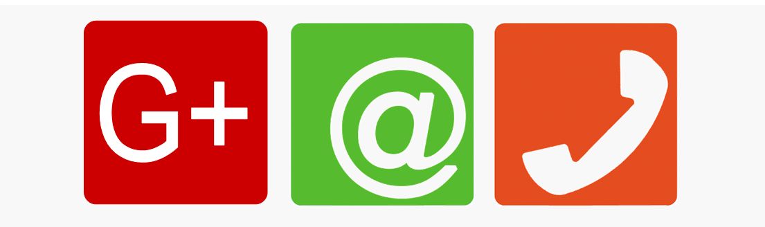 iconos de email, teléfono y web