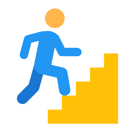 Dibujo de persona subiendo una escalera