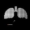 Silueta de pulmones en blanco y negro