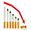 Gráfico de barras simulado con cigarrillos