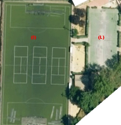 Vista aérea de los campos de fútbol