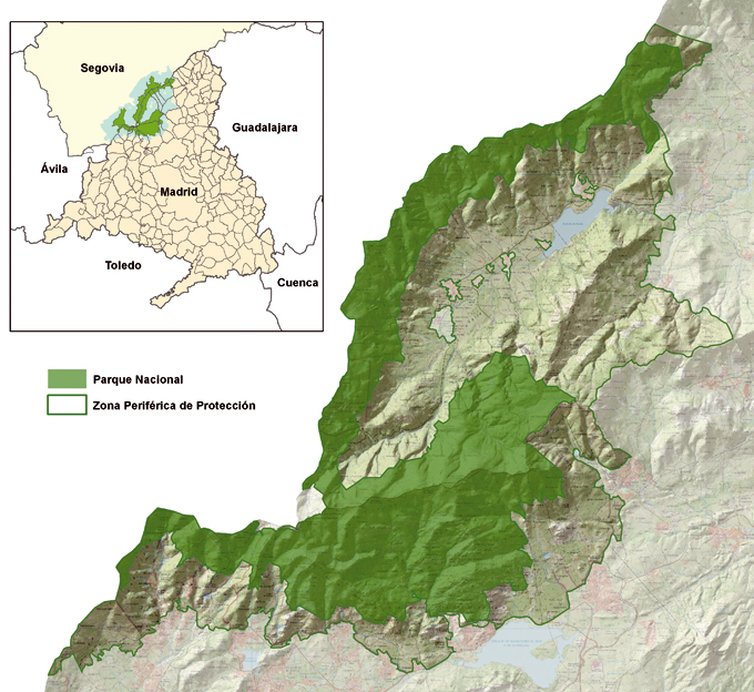 Mapa situación Parque Nacional Sierra de Guadarrama