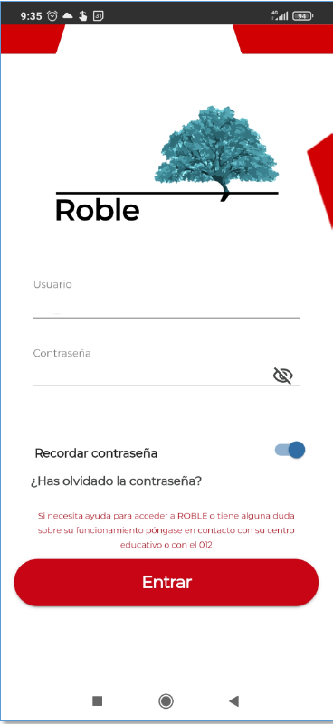 acceso a roble v2