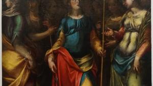 Pintura Úrsula y las once mil vírgenes después de la intervención Santa Úrsula y las once mil vírgenes
