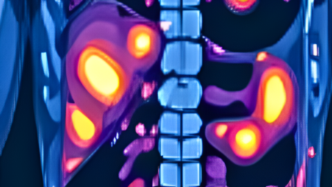 Tumores neuroendocrinos puntos de luz en una ilustración del interior del cuerpo humano