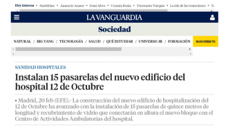 Pantallazo noticia de edición digital La Vanguardia