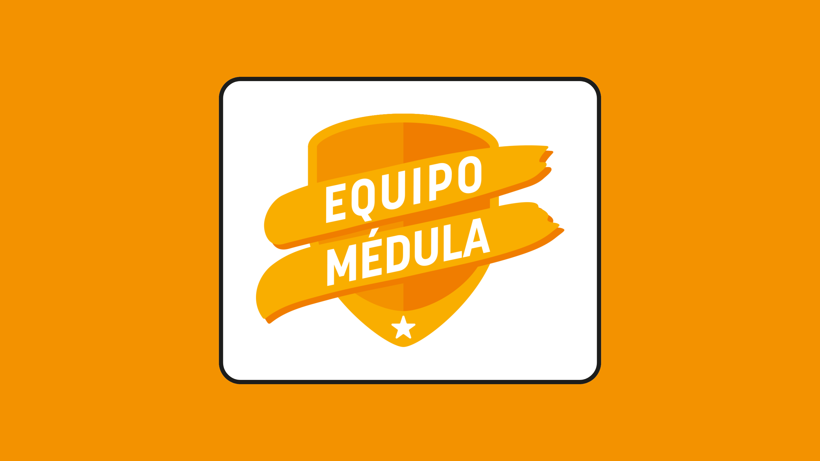 Icono con fondo naranja de donación de médula