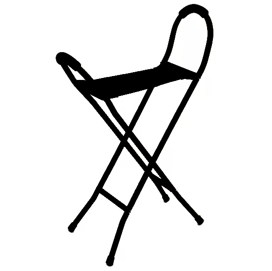 Pictograma Silla bastón Pictograma sencillo de una silla bastón plegable en blanco y negro