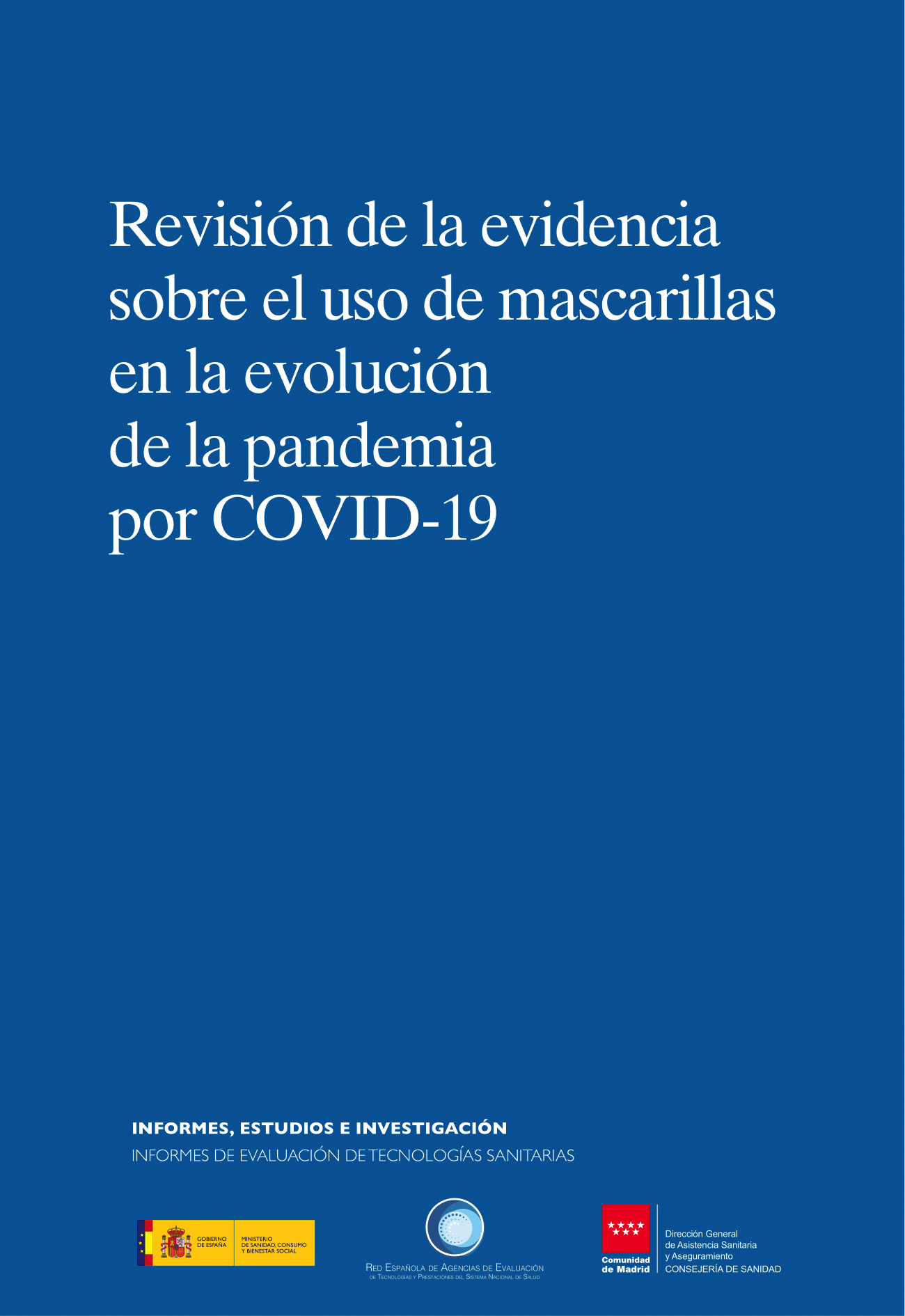 portada de la revisión sobre evidencia del uso de la mascarilla en evolución pandemia COVID