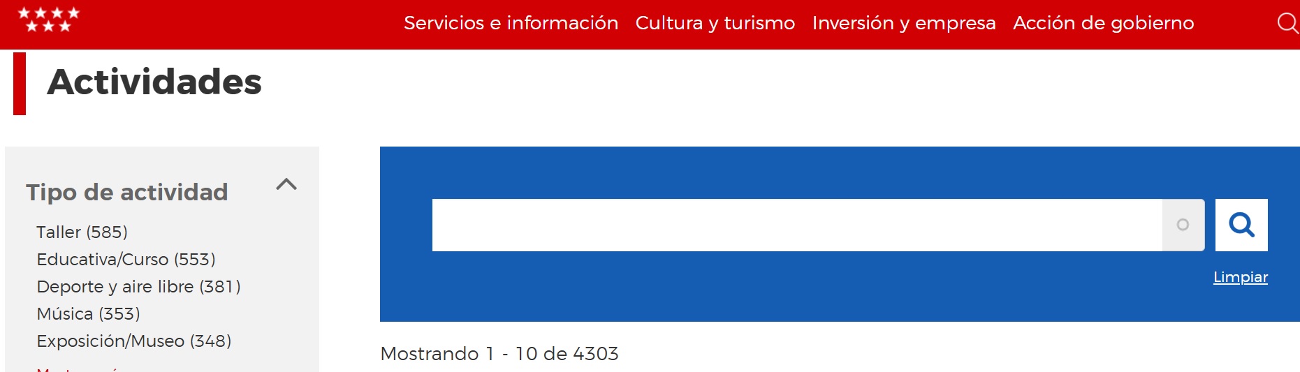 Buscador de Actividades