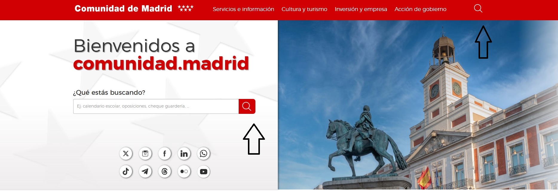 Buscadores de la portada