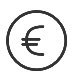 Icono que muestra una moneda con el símbolo del euro