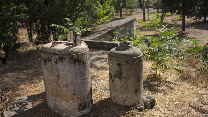 Air raid shelter vents at the Alcalá de Henares aerodrome