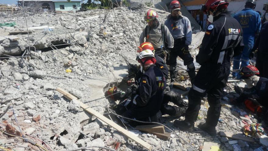 Intervención del ERICAM en el terremoto de Ecuador en 2016