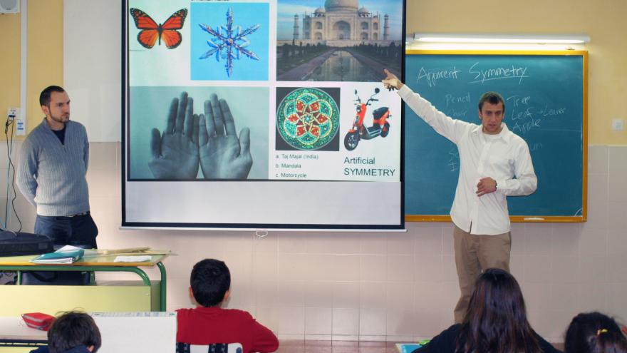 Class in English at a school