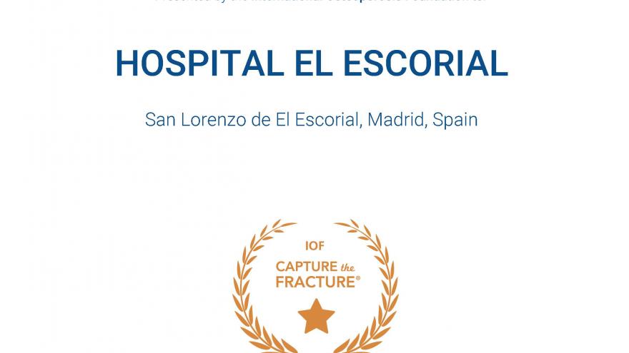 Hospital El Escorial, acreditación Fundación Internacional Osteoporosis