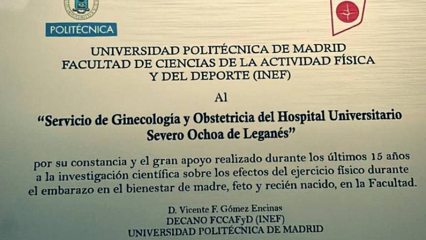 Hospital Severo Ochoa | Premio Servicio de Obstetricia y Ginecología