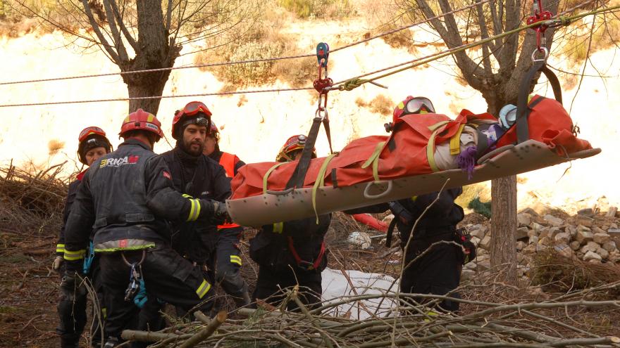 firefighters rescuing a person