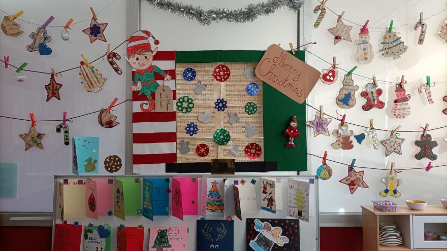 Tarjetas navideñas hechas por pacientes del hospital de Fuenlabrada