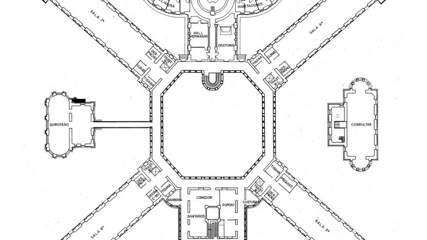 Imagen del plano original de la tercera planta de Maudes
