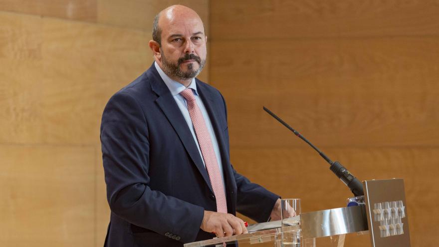 Pedro Rollán en la rueda de prensa tras el Consejo de Gobierno