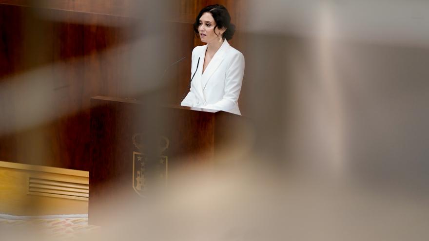 Isabel Díaz Ayuso, en el pleno de investidura en la Asamblea de Madrid