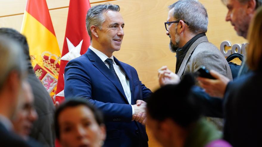 El consejero Carlos Novillo durante la presentación del nuevo clúster agroalimentario regional