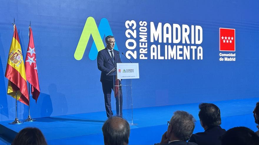 El consejero Carlos Novillo en los Premios Madrid Alimenta