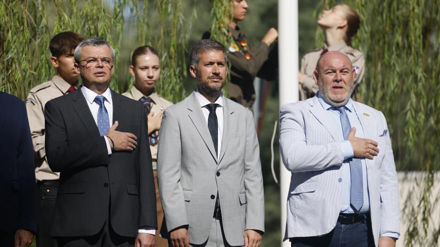 El consejero Miguel Ángel García durante el acto de la Embajada ucraniana en España