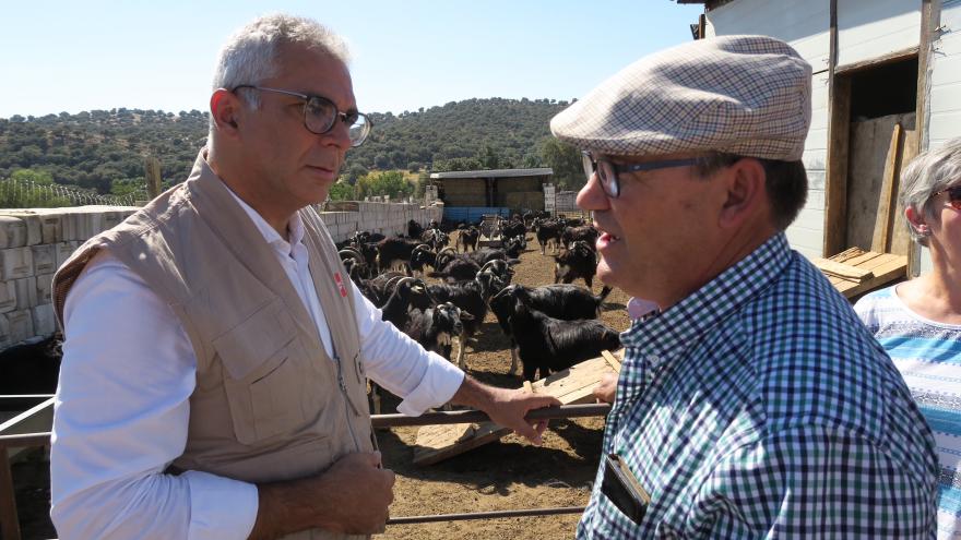 Carlos Izquierdo durante la visita