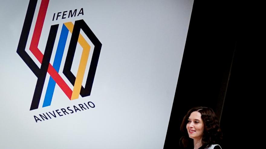 Isabel Díaz Ayuso durante la clausura de los actos de celebración del 40 aniversario de IFEMA