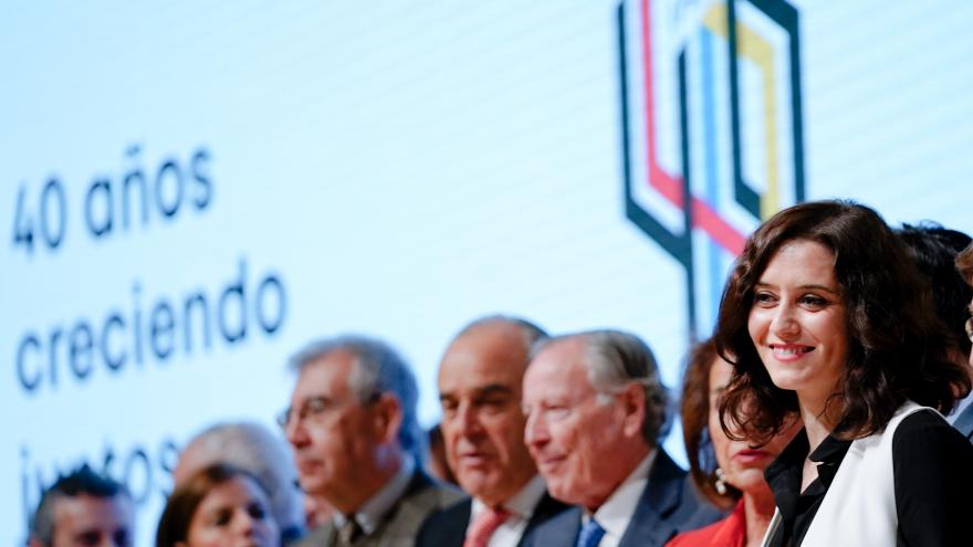 Isabel Díaz Ayuso durante la clausura de los actos de celebración del 40 aniversario de IFEMA