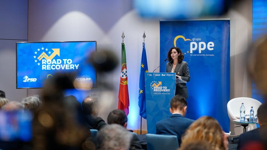 La presidenta desde el atril durante su intervención