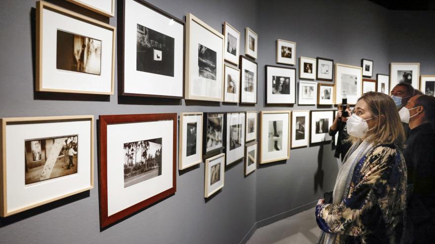 La consejera de Cultura, Marta Rivera, viendo la muestra