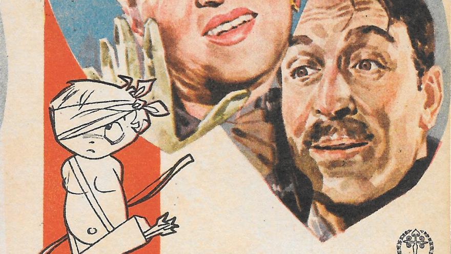 Cartel rostro actores y dibujo Cupido