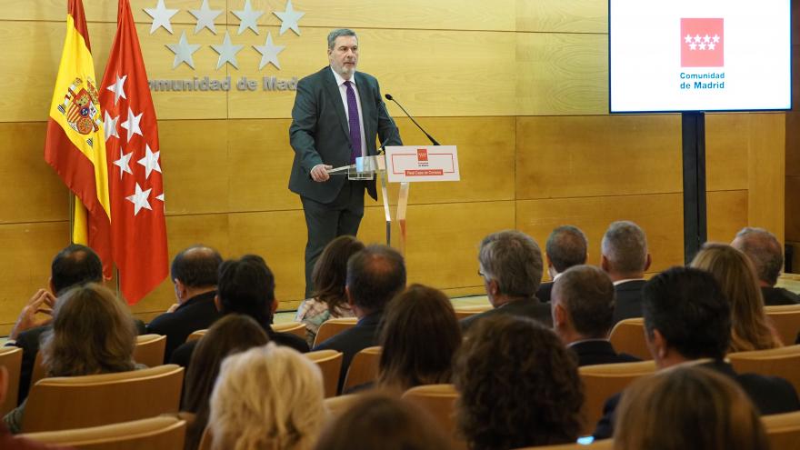 Los responsables del acto de Madrid Excelente durante su intervención