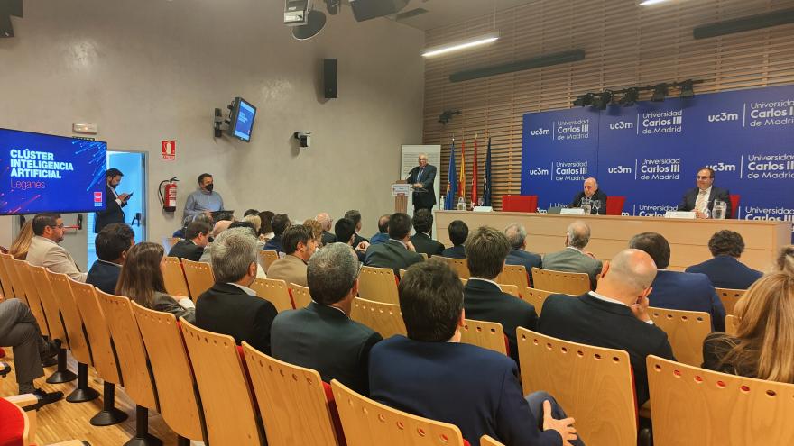 El consejero de Digitalización, Carlos Izquierdo, durante su intervención