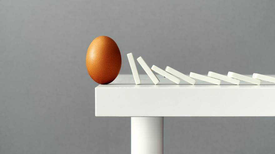 Imagen huevo con fichas dominó