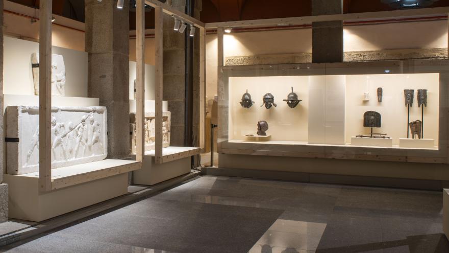 Vista de sala de la exposición ¡Hispano! Gladiadores en el Imperio romano
