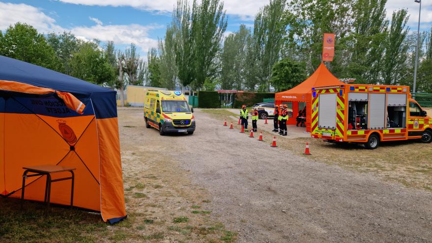 Imagen de un simulacro de emergencias celebrado en la localidad de Algete