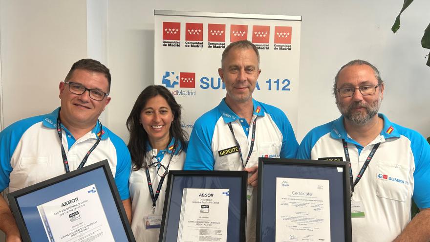 El SUMMA 112 ha renovado sus certificaciones en la Gestión de la Calidad