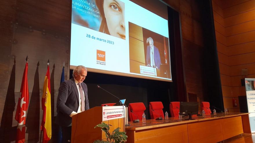 El consejero de Sanidad Enrique Ruiz Escudero en la I Jornada de Humanización Sanitaria de la Comunidad de Madrid 