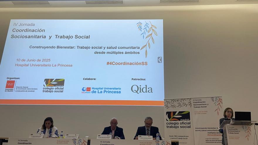 La directora general de Coordinación Sociosanitaria, Carmen González, durante su intervención en la jornada
