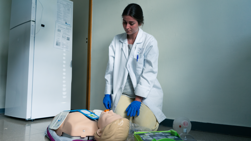Alumna realizando la prueba